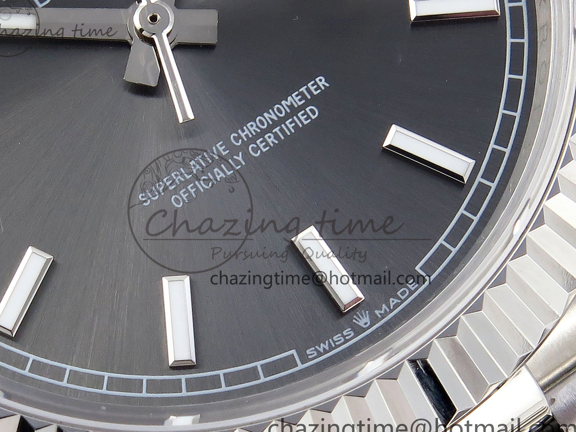 MiroTime 0328 ComfortFit DayDate 40 SS GSF Gain Weight Gray Stick Dial on President Bracelet A 1927